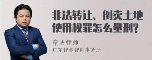 非法转让、倒卖土地使用权罪怎么量刑?