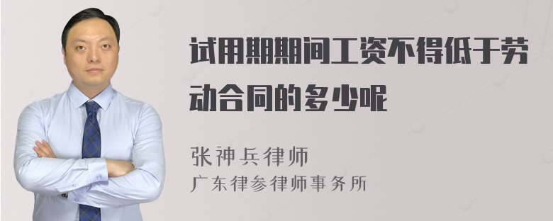 试用期期间工资不得低于劳动合同的多少呢