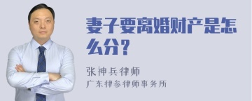 妻子要离婚财产是怎么分？