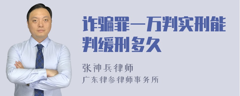 诈骗罪一万判实刑能判缓刑多久