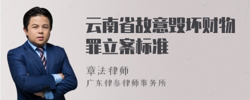云南省故意毁坏财物罪立案标准