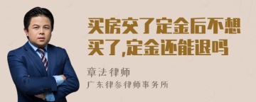 买房交了定金后不想买了,定金还能退吗