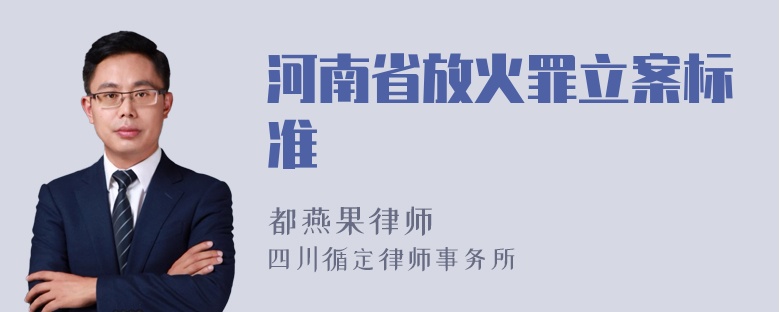 河南省放火罪立案标准