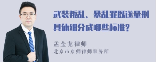 武装叛乱、暴乱罪既遂量刑具体细分成哪些标准?