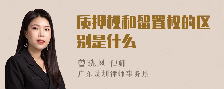 质押权和留置权的区别是什么