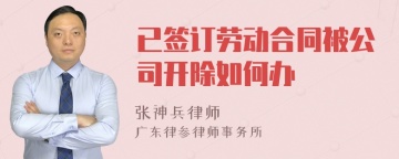 已签订劳动合同被公司开除如何办