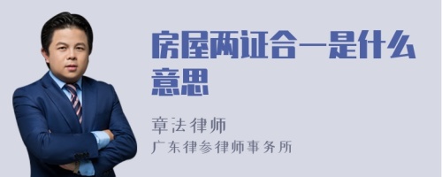 房屋两证合一是什么意思