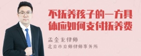 不抚养孩子的一方具体应如何支付抚养费