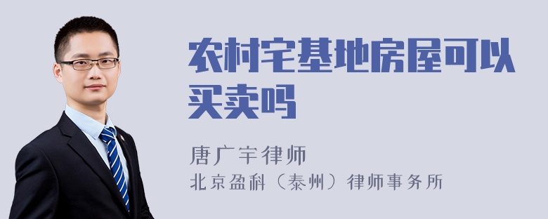 农村宅基地房屋可以买卖吗