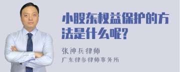 小股东权益保护的方法是什么呢?