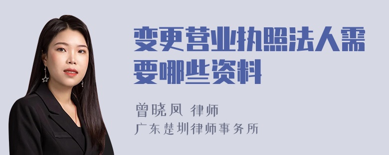 变更营业执照法人需要哪些资料