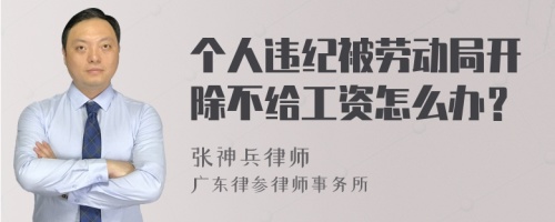 个人违纪被劳动局开除不给工资怎么办？