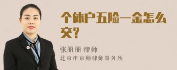 个体户五险一金怎么交？