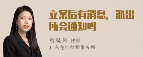 立案后有消息，派出所会通知吗