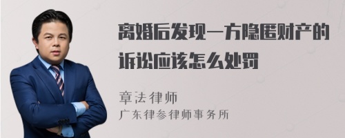 离婚后发现一方隐匿财产的诉讼应该怎么处罚