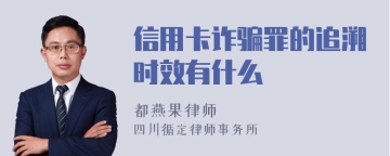 信用卡诈骗罪的追溯时效有什么