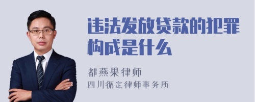 违法发放贷款的犯罪构成是什么