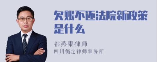 欠账不还法院新政策是什么