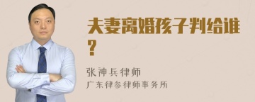 夫妻离婚孩子判给谁?