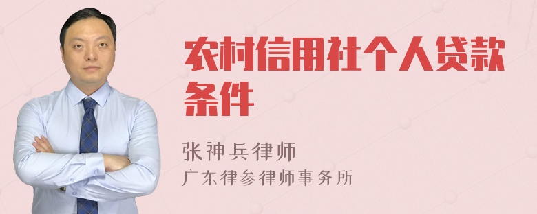 农村信用社个人贷款条件