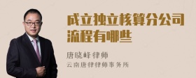 成立独立核算分公司流程有哪些