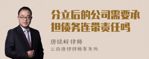 分立后的公司需要承担债务连带责任吗