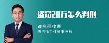 盗窃20万怎么判刑