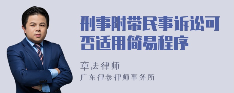 刑事附带民事诉讼可否适用简易程序