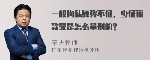 一般徇私舞弊不征、少征税款罪是怎么量刑的?