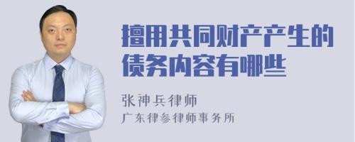 擅用共同财产产生的债务内容有哪些