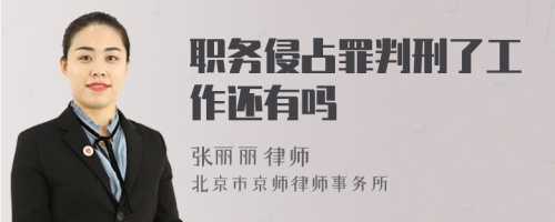 职务侵占罪判刑了工作还有吗