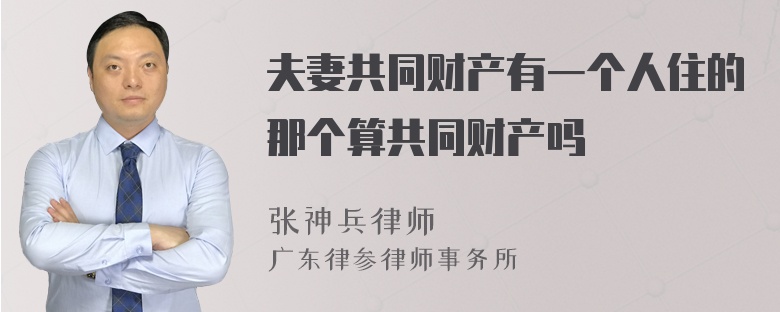 夫妻共同财产有一个人住的那个算共同财产吗