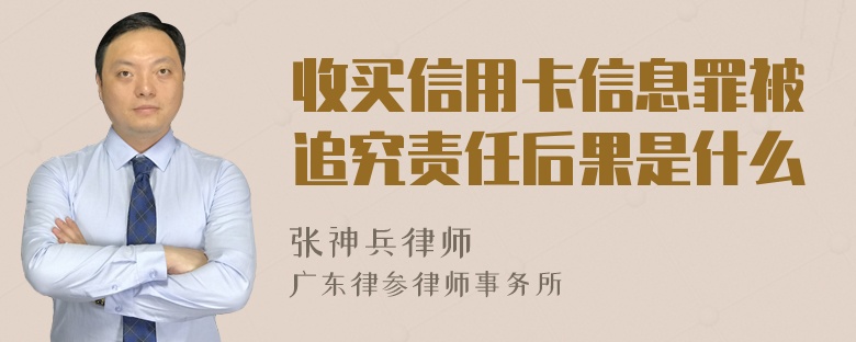 收买信用卡信息罪被追究责任后果是什么