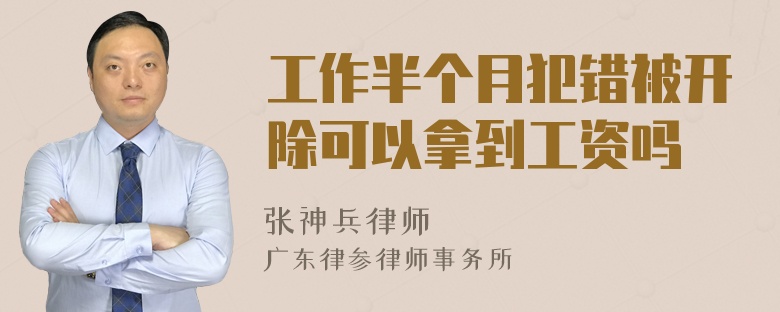 工作半个月犯错被开除可以拿到工资吗