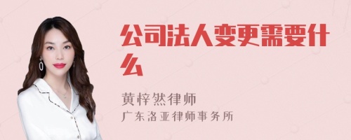 公司法人变更需要什么