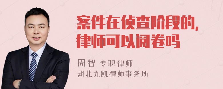 案件在侦查阶段的，律师可以阅卷吗