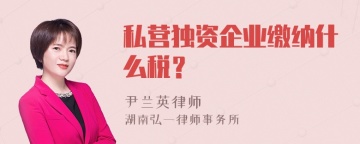 私营独资企业缴纳什么税？