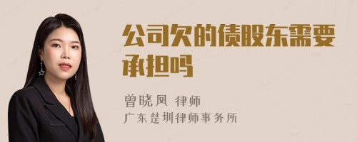 公司欠的债股东需要承担吗