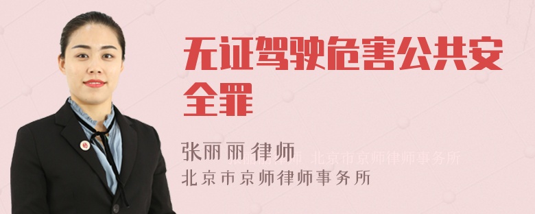 无证驾驶危害公共安全罪