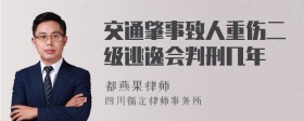 交通肇事致人重伤二级逃逸会判刑几年