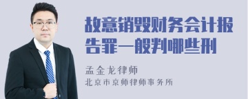 故意销毁财务会计报告罪一般判哪些刑