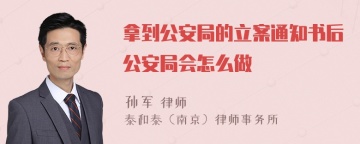 拿到公安局的立案通知书后公安局会怎么做