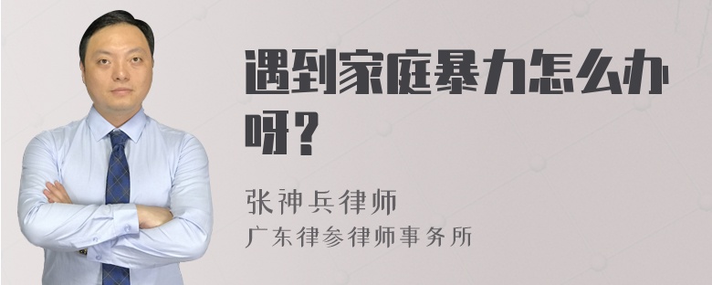 遇到家庭暴力怎么办呀？