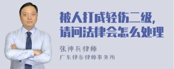 被人打成轻伤二级,请问法律会怎么处理