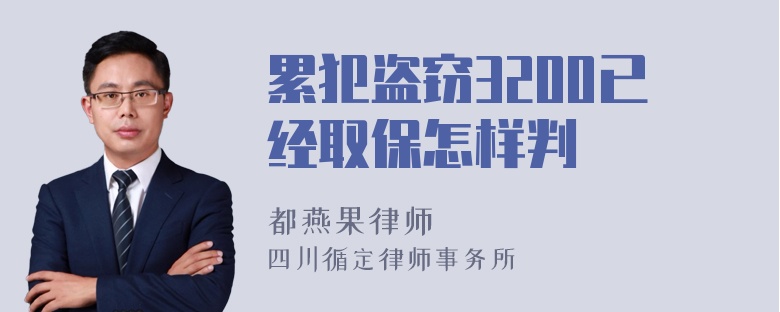 累犯盗窃3200已经取保怎样判