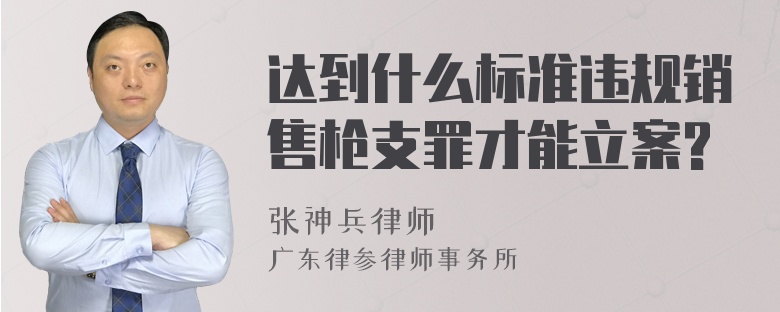 达到什么标准违规销售枪支罪才能立案?