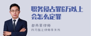 职务侵占罪6万以上会怎么定罪