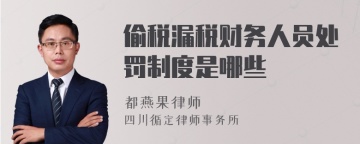 偷税漏税财务人员处罚制度是哪些