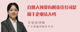 自然人独资有限责任公司是属于企业法人吗