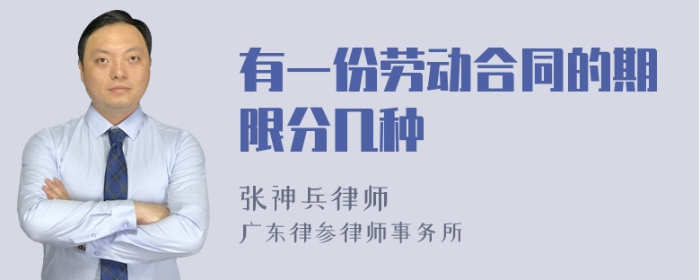 有一份劳动合同的期限分几种